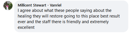 pain relief facebook comment